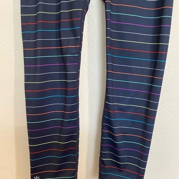 Athleta Multi Color Sonar Stripe Rainbow Crop Leggings Sz XS - Picture 5 of 12